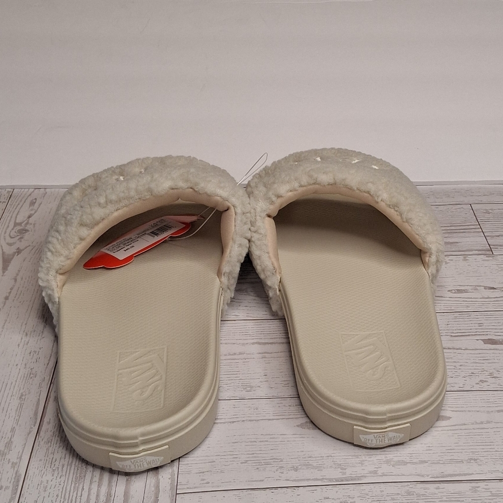 Vans Oatmeal Sherpa La Costa Slid-On  Women's Cozy Slipper Sandals Size 10 - Picture 5 of 8